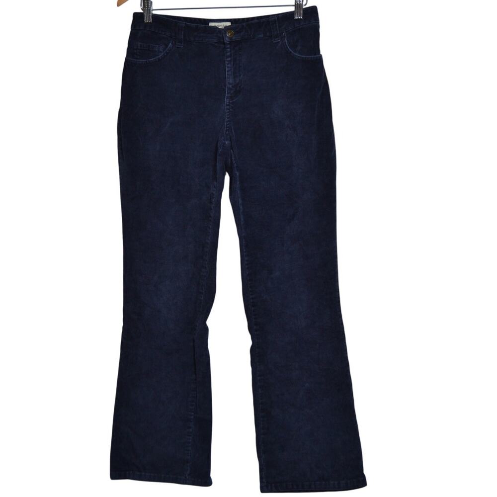 St Johns Bay Heritage Stretch Woman's Navy Blue Corduroy Pants Size 8
